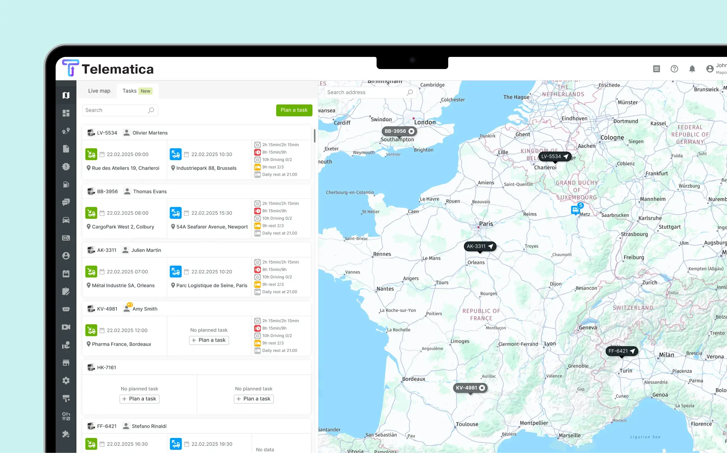 What’s included in Telematica’s Task and Route Planning Software?